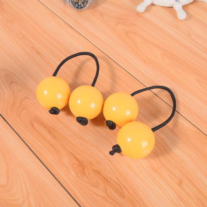 MGTECH 2 Pairs Aslatua Shakers, Kashaka Musical Percussion Instrument African Asalato Shaker Rhythmic Balls, Yellow - Image 5